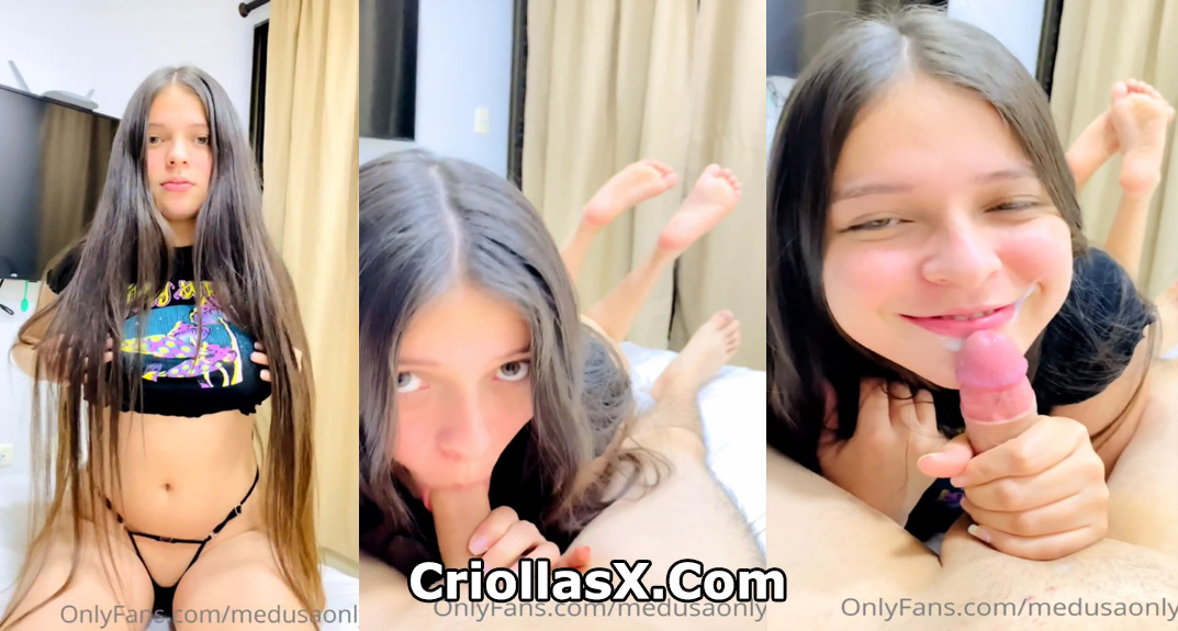 MedusaOnly Colombiana realiza mamada y se le corren en la cara para OnlyFans Colombia